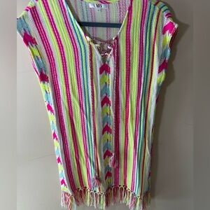 Vibrant neon beach coverup size small